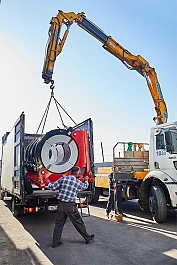 Погрузка гидравлических стыковых сварочных аппаратов для полиэтиленовых труб Gas Fusion Red-1600