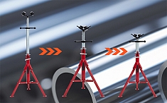 Высота V-образной четырехроликовой складной регулируемой опоры для труб Remmers Atlant 1/8-12 Высота V-образной четырехроликовой складной регулируемой опоры для труб Remmers Atlant 1/8-12